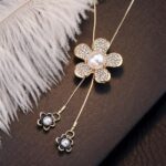 Rose Gold Flower Long Necklace